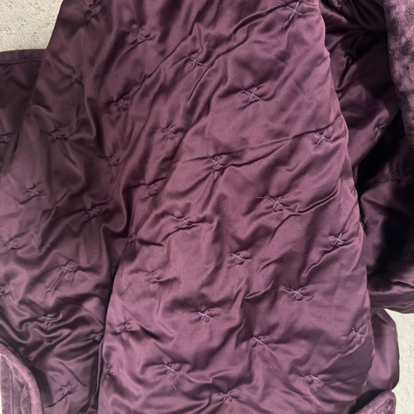 Comforter & pillow cases king sized crushed velvet quilted satiny silky shimmer - Picture 7 of 11